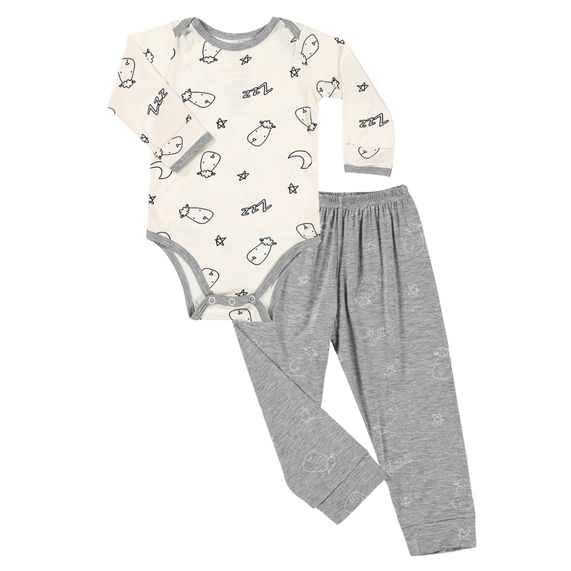 Long Sleeve Onesie Sweet Dreams Baa Baa Yellow + Pant Sweet Dreams Baa Baa Grey