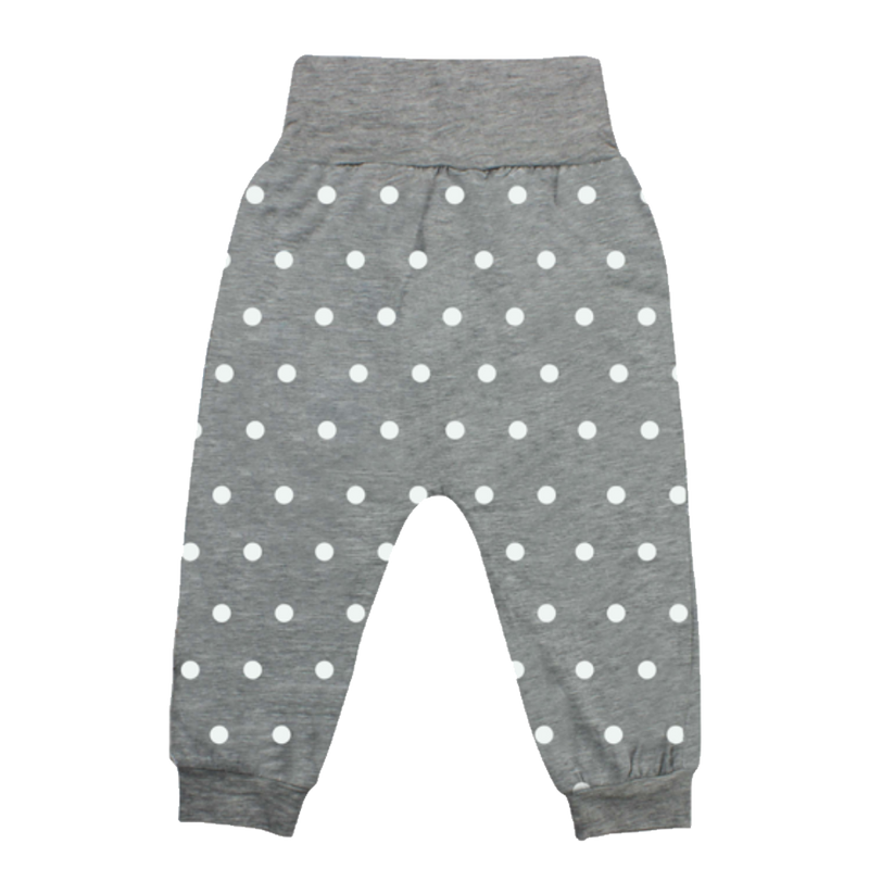 Long Pant foldable waist Grey Polka Dot