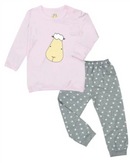 Pyjamas Set Pink Big Face + Grey Polka Dot