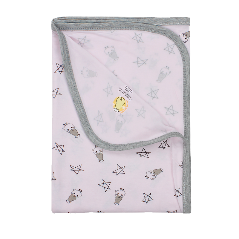 Single Layer Blanket Small Star & Sheepz Pink - 36M