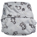 Cloth Diaper One Size Snap - Moo Family White Button