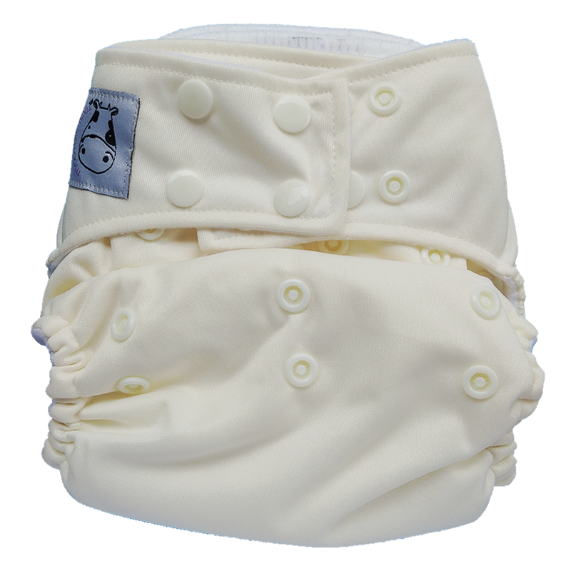 Cloth Diaper One Size Snap - White