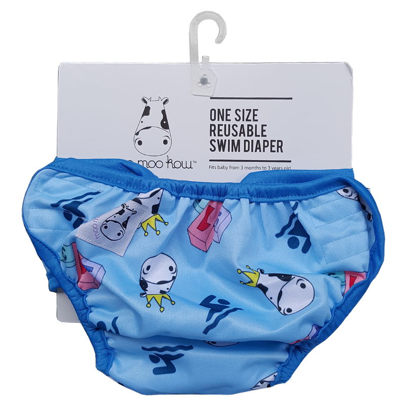 One Size Swim Diaper Swim with Blue Border