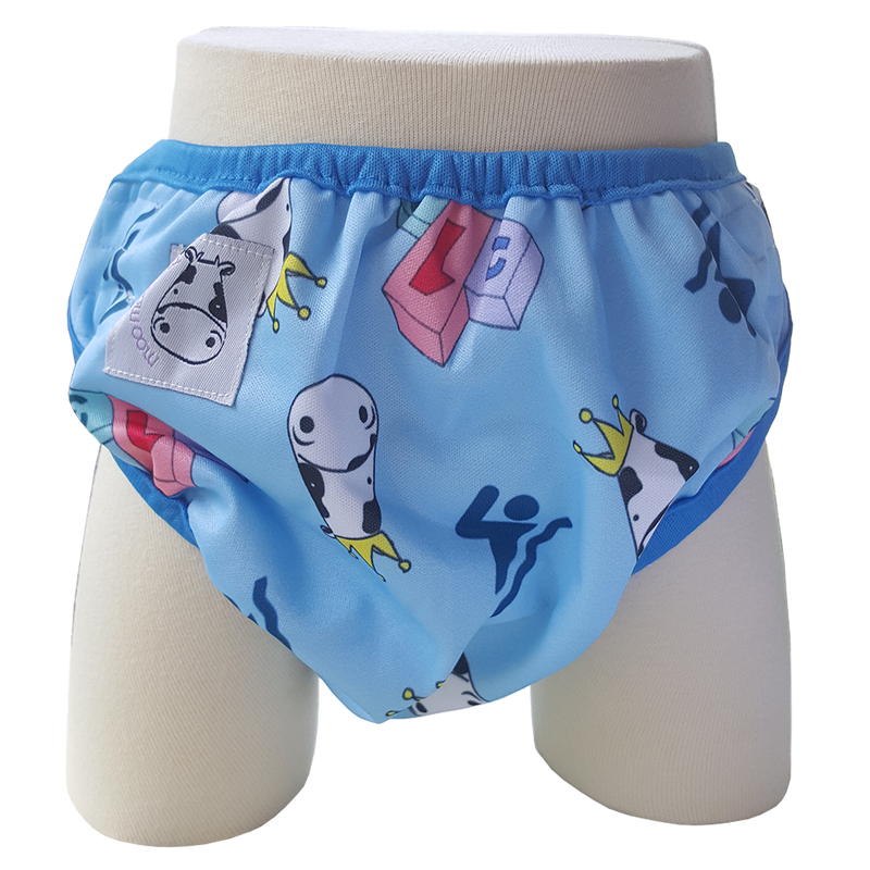 One Size Swim Diaper Swim with Blue Border