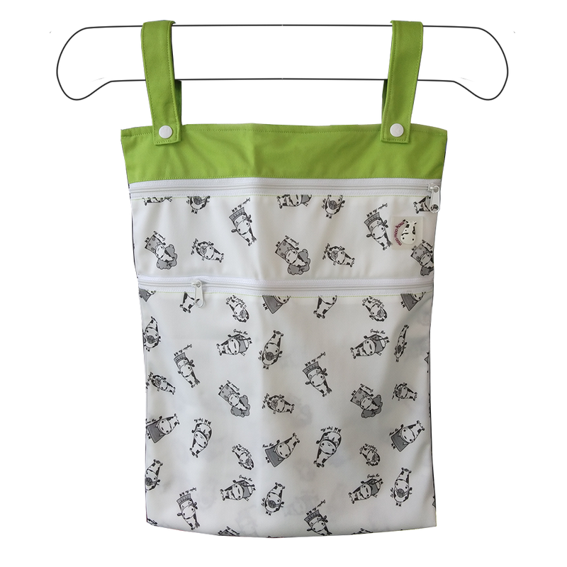 Wet Bag XL - Moo Family Green