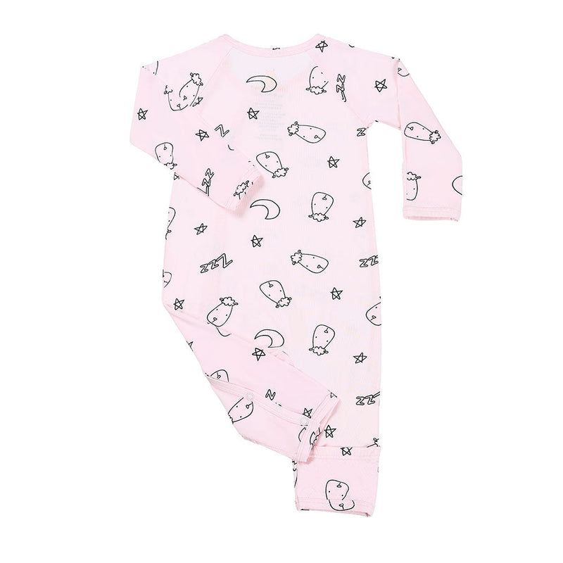 Romper Side Snap Sweet Dreams Baa Baa Pink