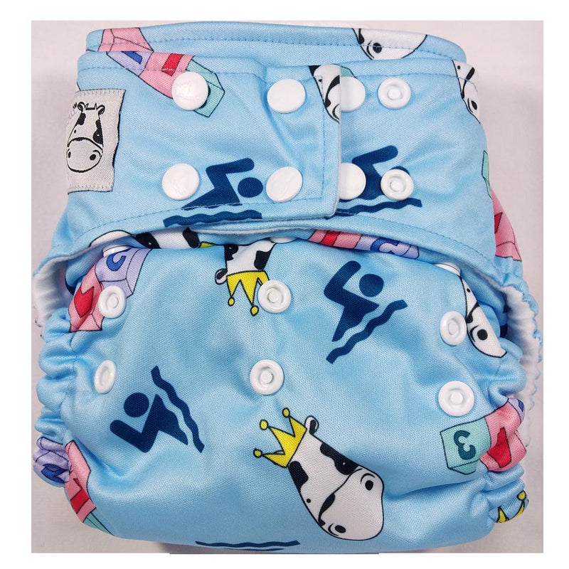BAMBOO Cloth Diaper One Size Snap - Swim