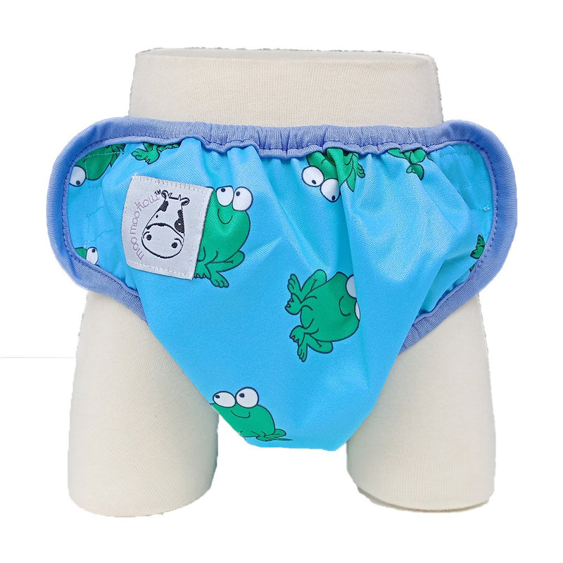 One Size Swim Diaper Lucky Frok Blue with Purple Border
