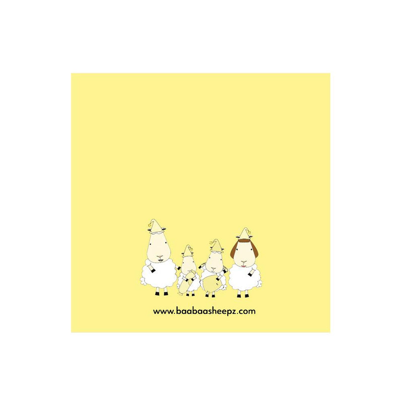 Greetings Card - Baa Baa Sheepz Yellow