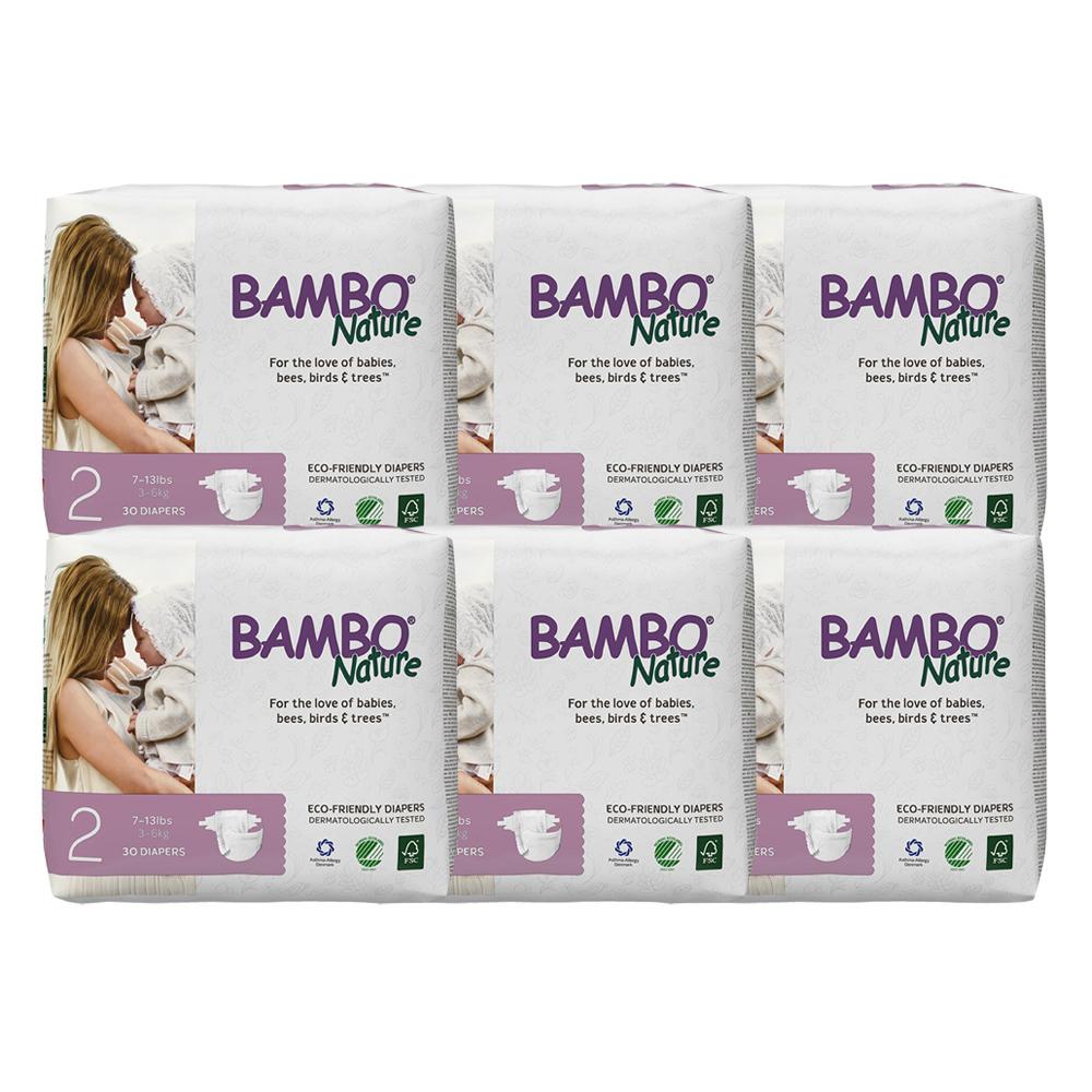 Bambo Nature Baby Diaper [Size 2 / 3-6kg] 30/pack, 6-packs