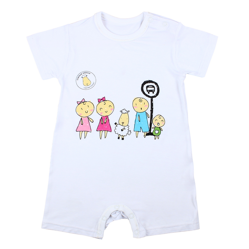 LIMITED EDITION - Romper Short Sleeve Bus Stop White