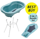 Rotho Babydesign Value Bundle B, Bath Tub + Bath Seat + Bath Stand - Lagoon