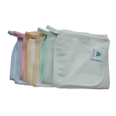CrokCrokFrok Bamboo Wash Cloth - White with Green Border
