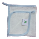 CrokCrokFrok Bamboo Wash Cloth - White with Blue Border