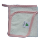 CrokCrokFrok Bamboo Wash Cloth - White with Pink Border