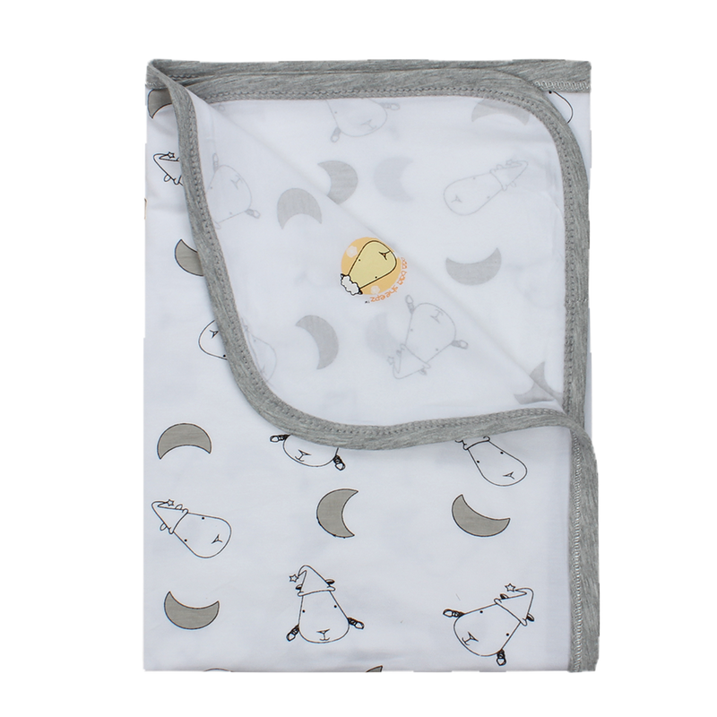 Single Layer Blanket Small Moon & Sheepz White - 36M
