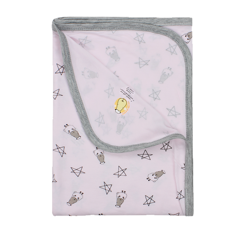 Single Layer Blanket Small Star & Sheepz Pink - 4T