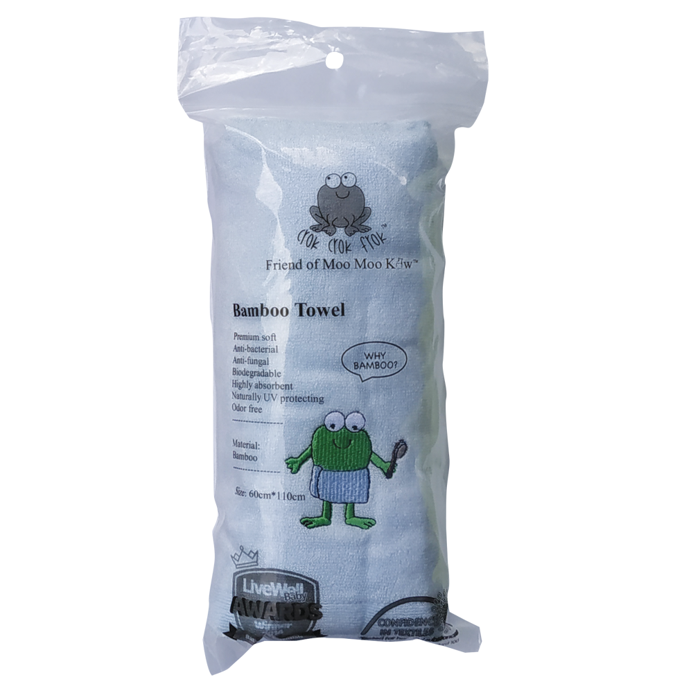 CrokCrokFrok Bamboo Towel for Baby & Kids - Blue - Small