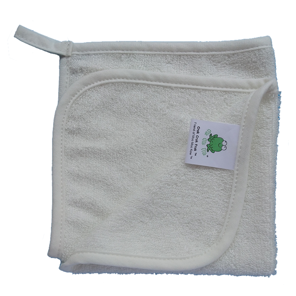 CrokCrokFrok Bamboo Wash Cloth - White