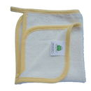CrokCrokFrok Bamboo Wash Cloth - White with Yellow Border